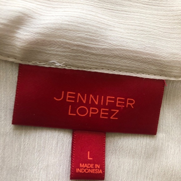 Jennifer Lopez Flowy Blouse w/ Neck & Jewelled Cuffs - Picture 2 of 6
